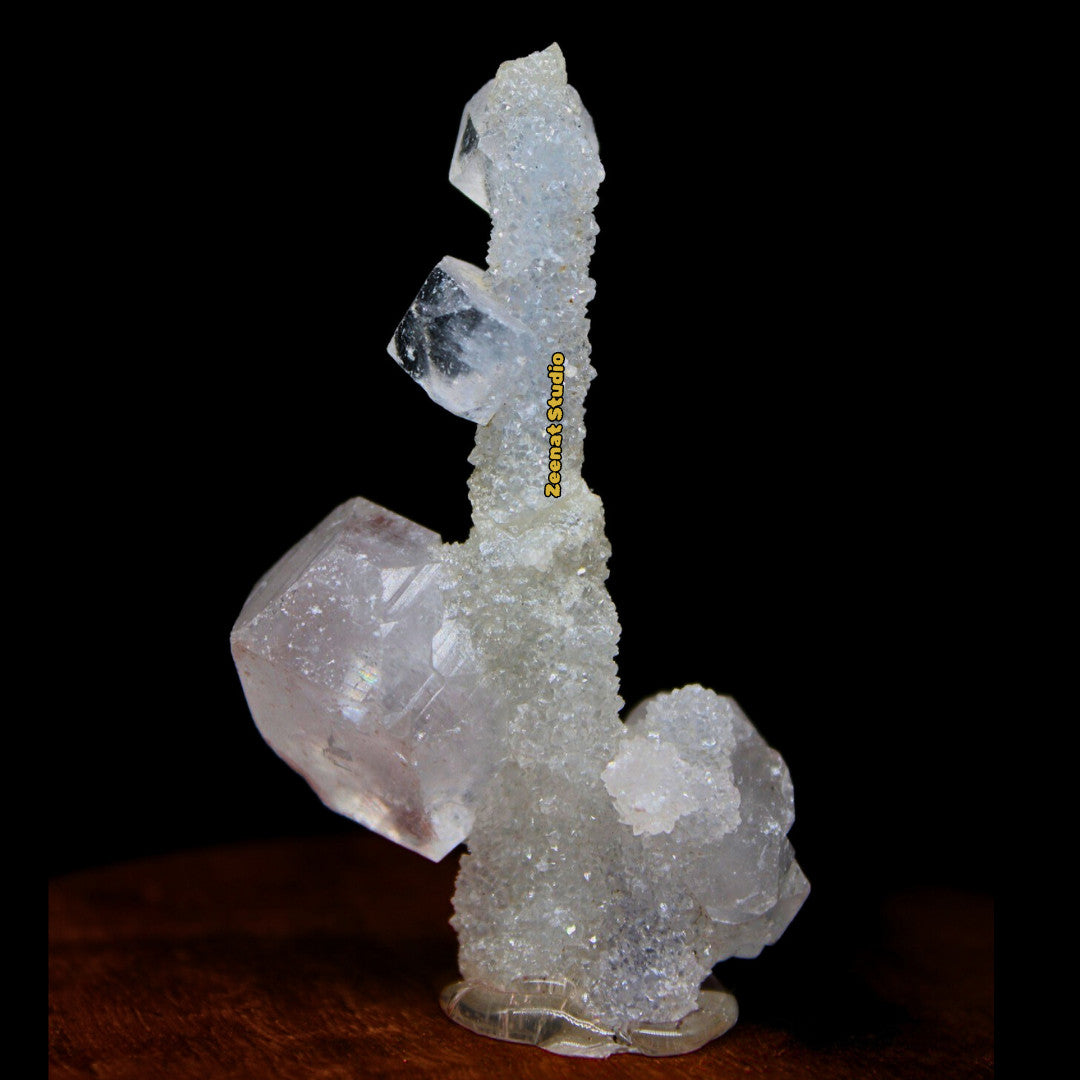 Apophyllite Rare Cluster Matrix 7cm 180g Shiny Tower Crystal Specimen from India