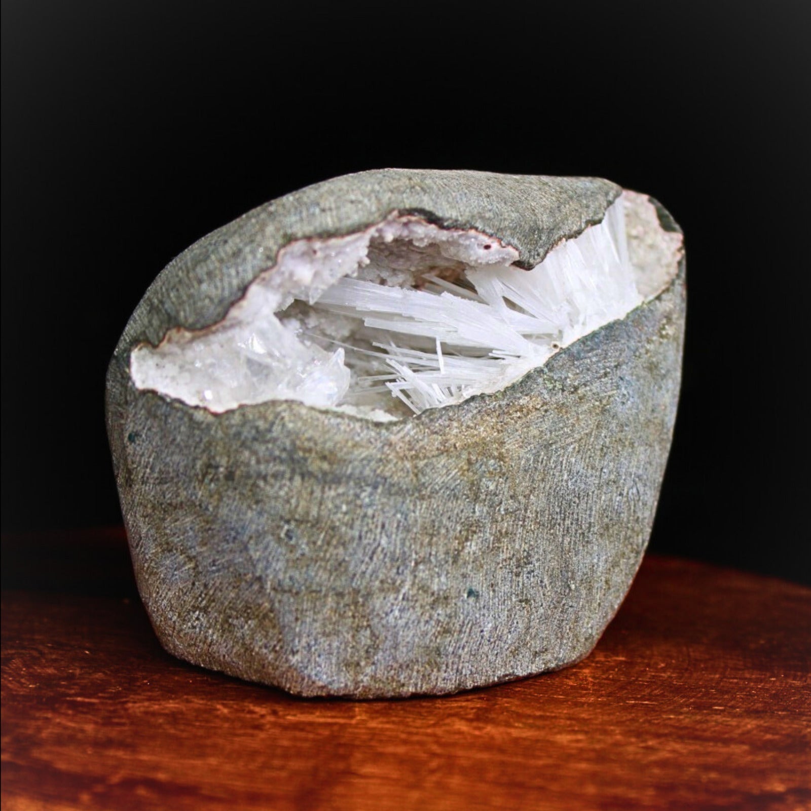 Scolecite Geode Cluster 6x5cm Natural Healing Crystal for Peace Meditation 164g