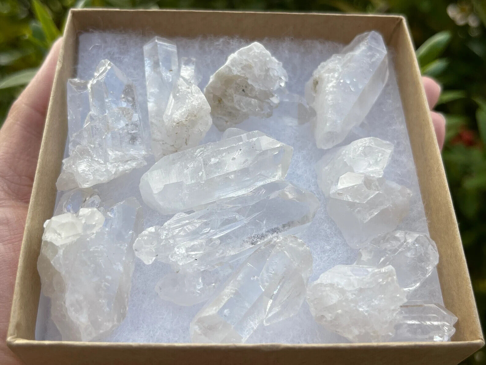 10 pcs Box Clear Quartz Clusters Collection, Grade A++ Raw Clear Quartz Geode