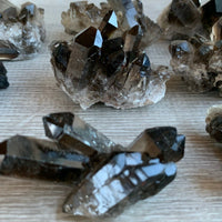 3 Piece Healing Crystal: Citrine, Amethyst &Smoky Quartz Crystal Clusters Geodes
