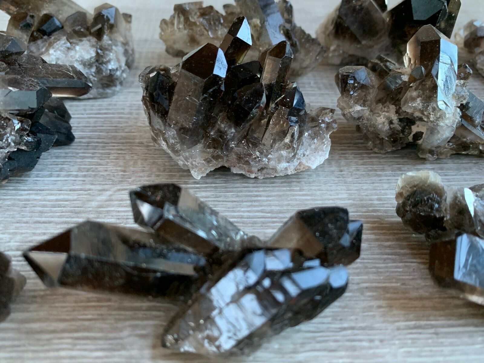 3 Piece Healing Crystal: Citrine, Amethyst &Smoky Quartz Crystal Clusters Geodes