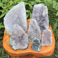CRAZY CHEAP Gray Lavender Amethyst Cut Base Crystal Geodes - Closeout Amethyst