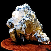 456g Calcite with Mordenite & Blue Chalcedony Rare Rainbow Inclusion Specimen