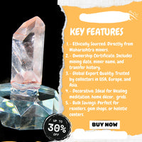 Rare Phantom Quartz Scenic Crystal 53g Unique Mineral Specimen India