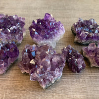 Raw Amethyst Cluster Druzy Collection Box:6-8 oz, 7 - 10 Pieces Natural Amethyst