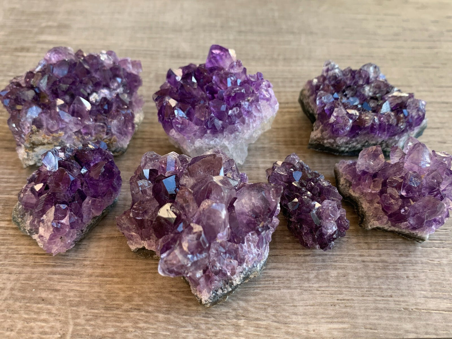 Raw Amethyst Cluster Druzy Collection Box:6-8 oz, 7 - 10 Pieces Natural Amethyst