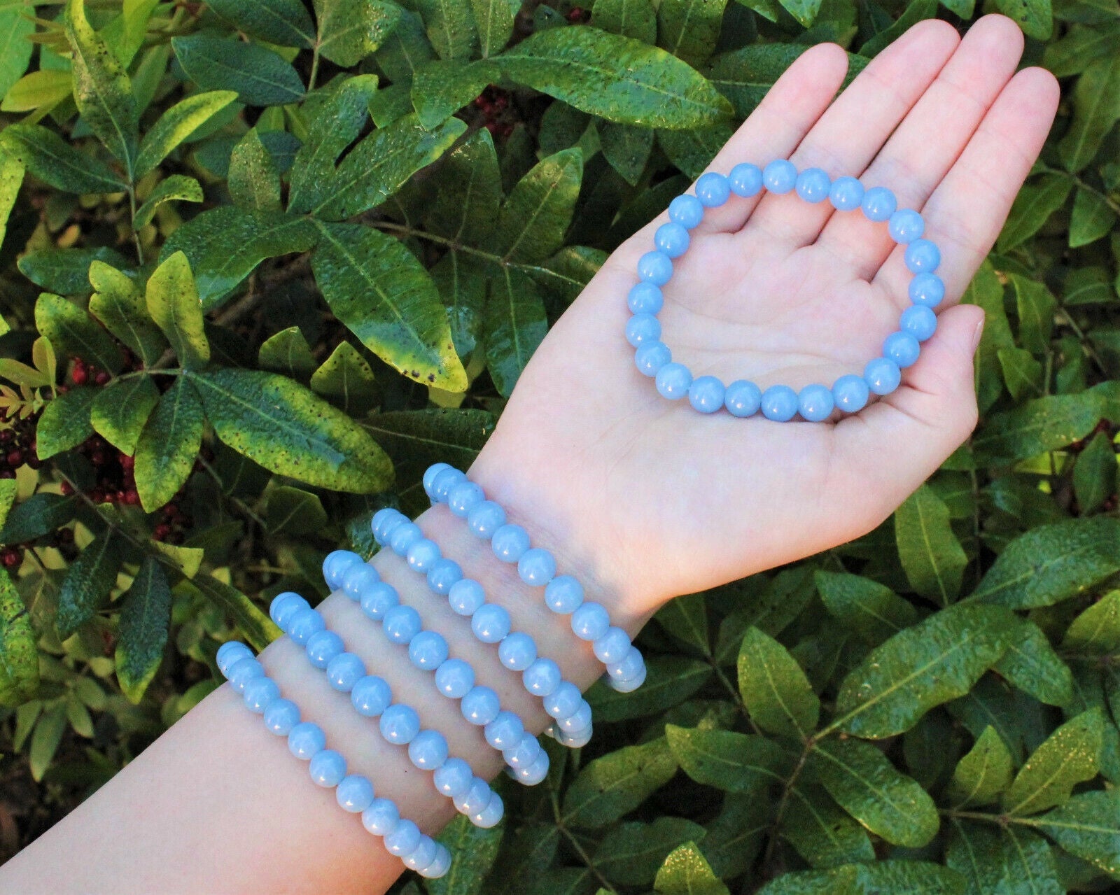 8 mm Bead Gemstone Bracelets: BUY 3 GET 1 FREE! (Stretch Crystal Bead Bracelets)