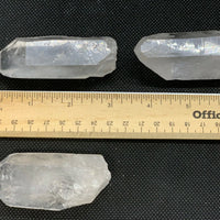 Set of 3 Extra Large Natural Clear Quartz Points, 2 to 3.5 Inches Clear Quartz