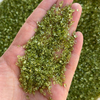 Grade A++ Peridot Semi Tumbled Gemstone Mini Chips 2 - 3 mm, Wholesale Bulk Lot