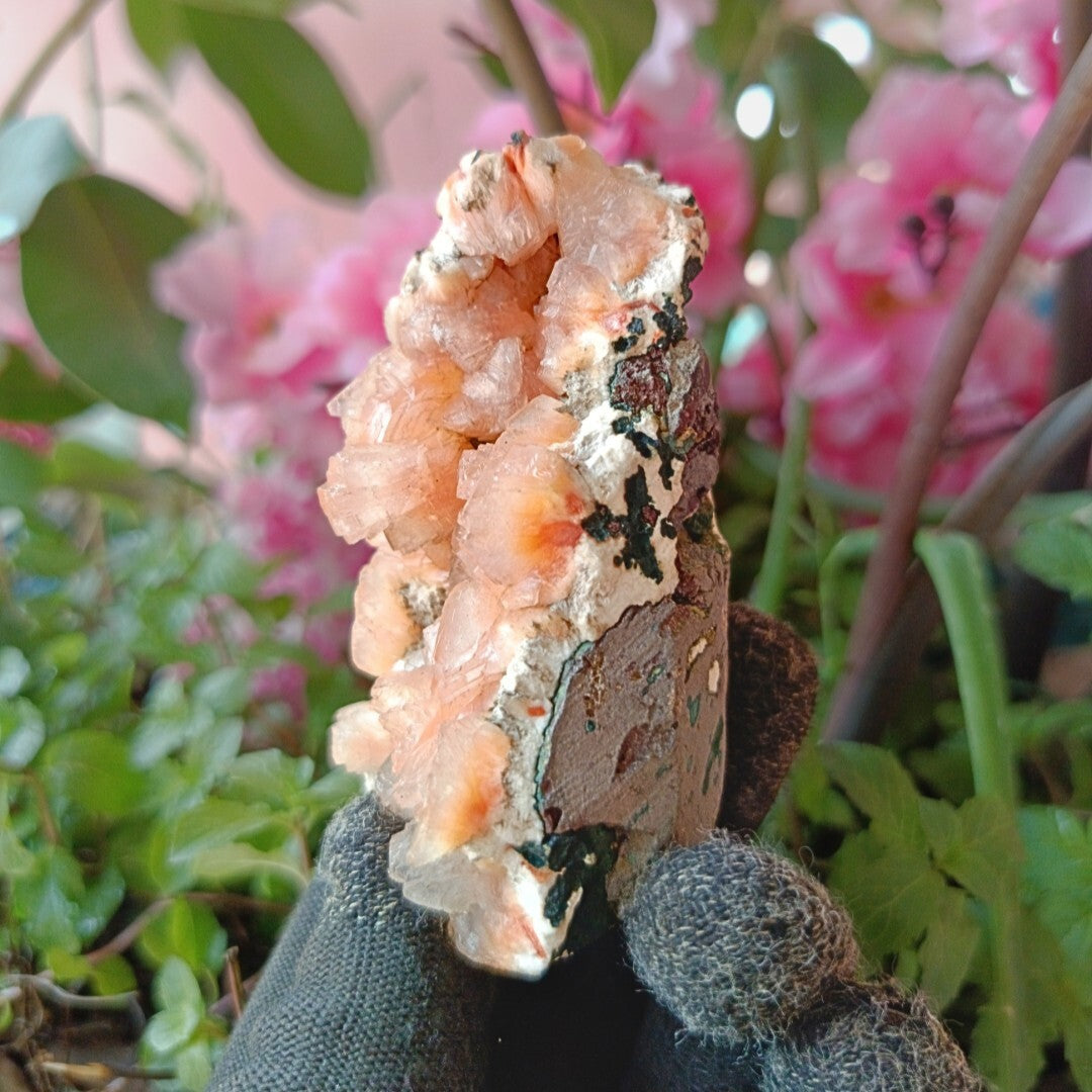 Orange Stilbite & Heulandite Crystal 150g Calming Energy Stone from India