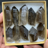 10 Pieces Natural Smoky Quartz, Grade A+ Smoky Quartz Crystal Points Gift Set