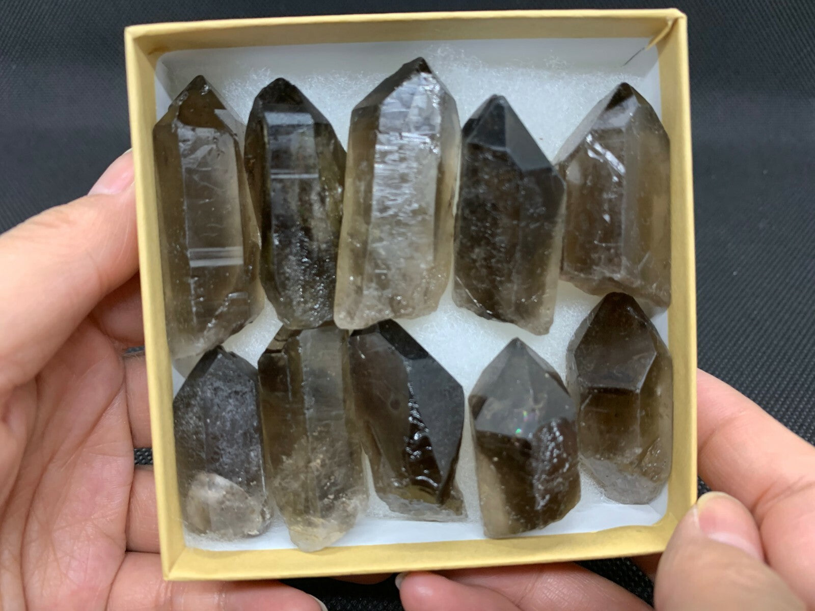 10 Pieces Natural Smoky Quartz, Grade A+ Smoky Quartz Crystal Points Gift Set