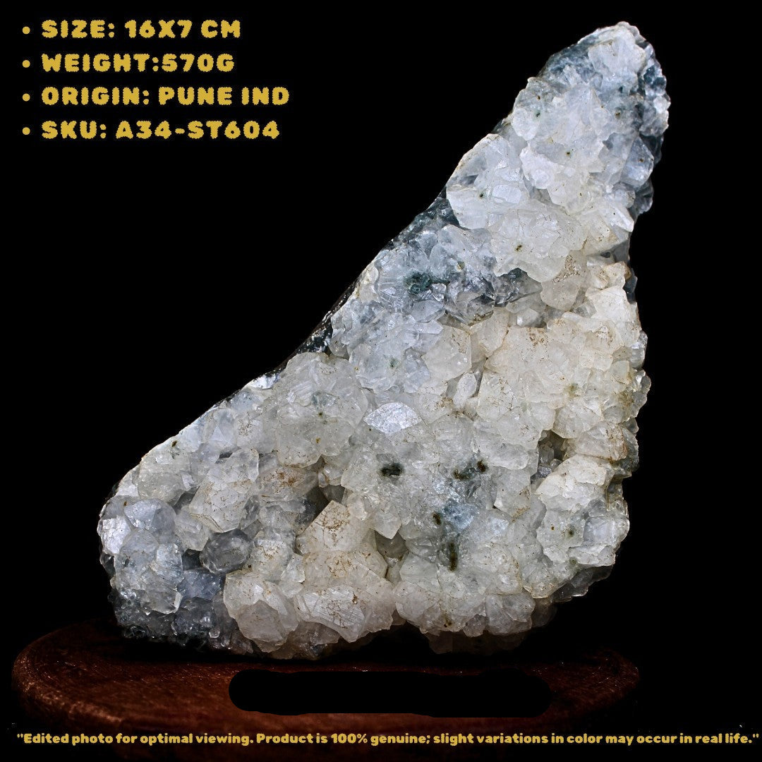 Rare 570g Apophyllite Crystal Cluster Natural Mineral Specimen India