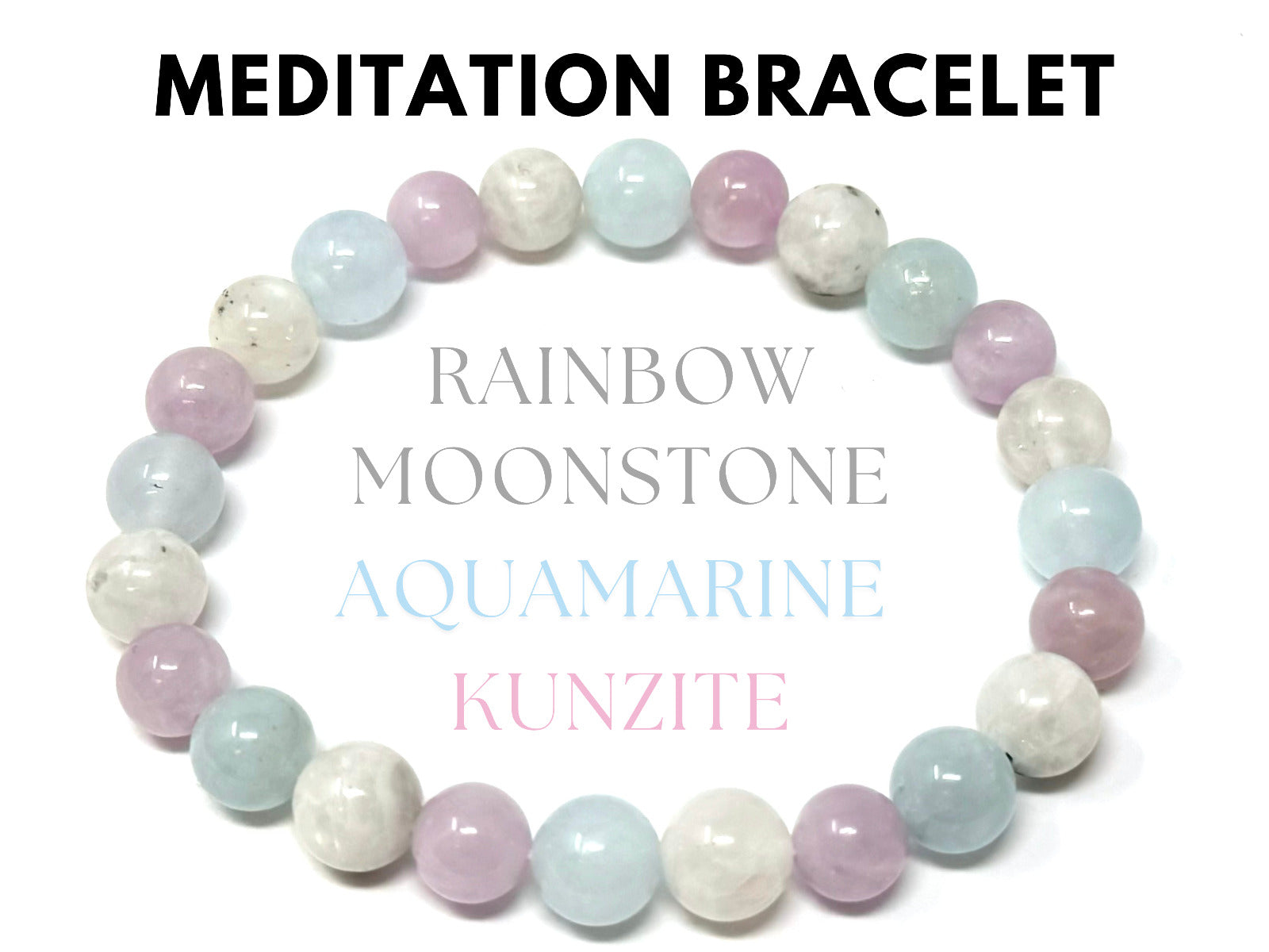 8 mm Bead Gemstone Bracelets: BUY 3 GET 1 FREE! (Stretch Crystal Bead Bracelets)