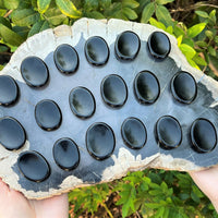 Triple Protection Worry Stone Set - Gold Tiger Eye, Black Obsidian & Hematite