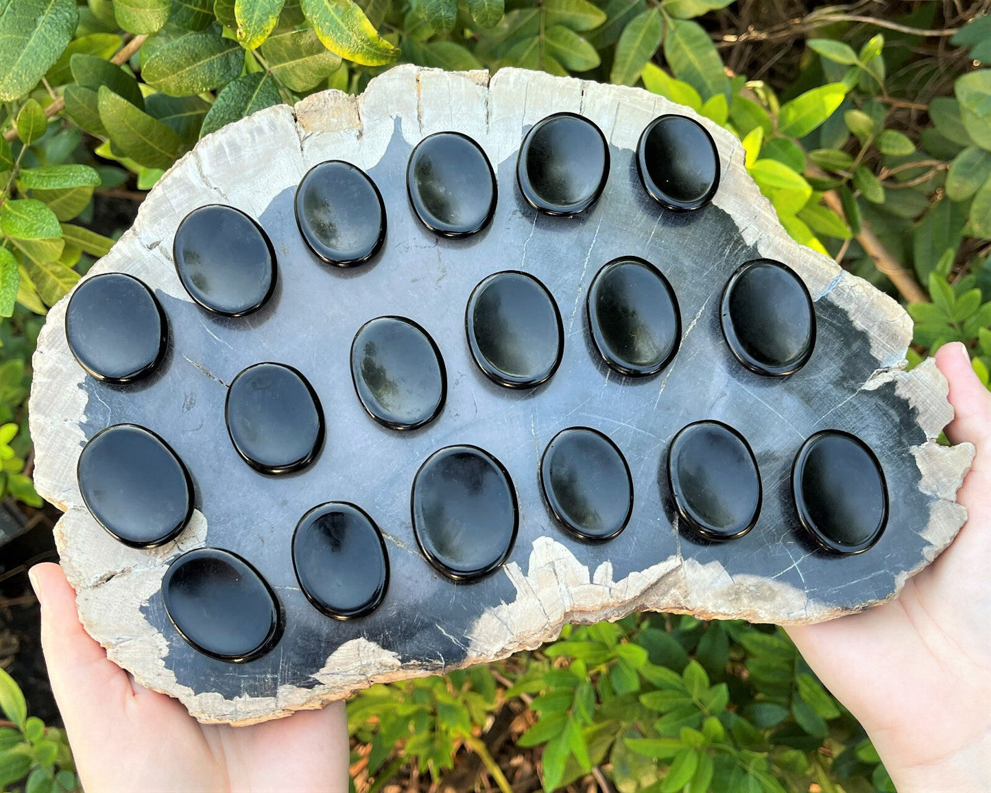 Triple Protection Worry Stone Set - Gold Tiger Eye, Black Obsidian & Hematite