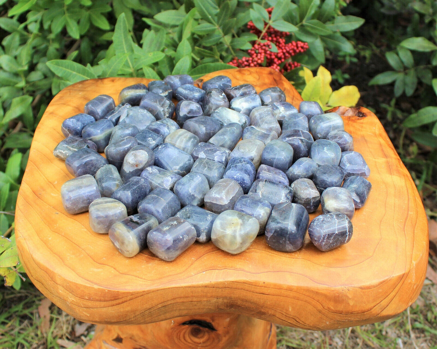 2 Medium Large Tumbled Iolite Gemstone Crystals (Third Eye Chakra)