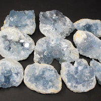 LARGE Natural Celestite Crystal Cluster Box: 6-8 Pieces, 1.75-2.5 lb Bulk Lot