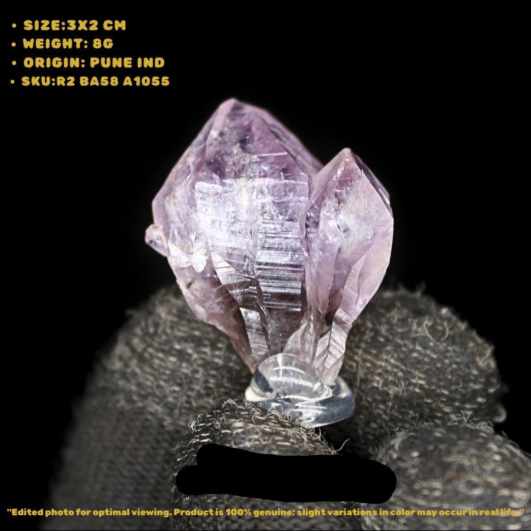 Scepter Amethyst Crystal 8g 3x2 cm Healing Stone for Meditation & Reiki