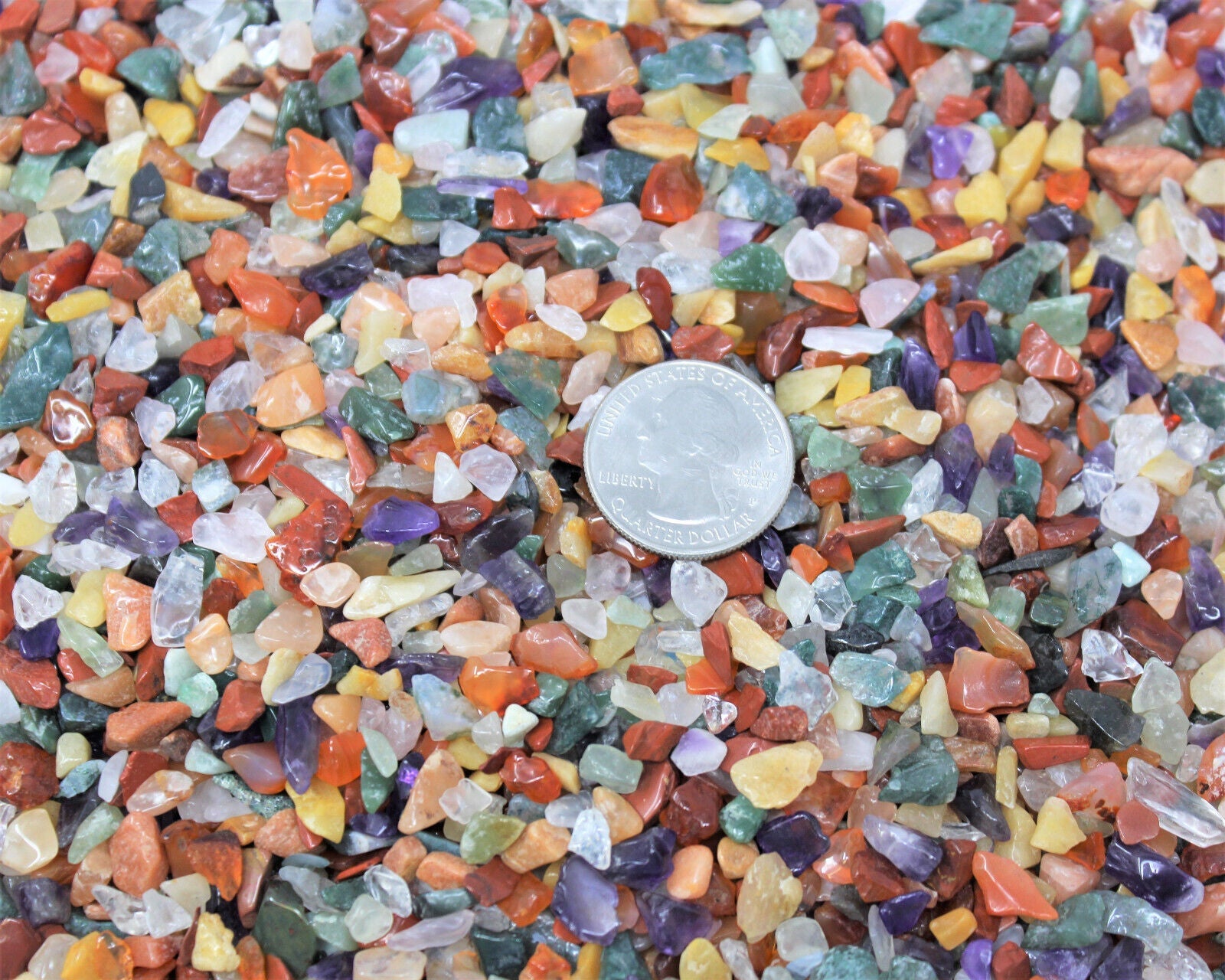 Assorted Semi Tumbled Gemstone Mini Chips 3-10 mm, Tiny, Mixed Chips Bulk Lot