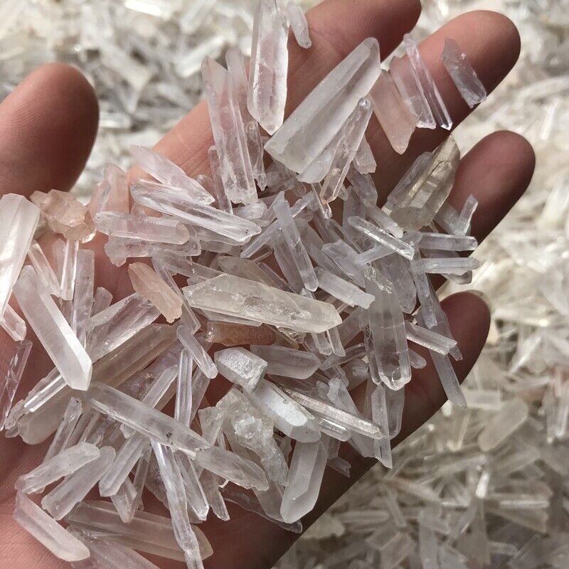 Lot Natural Clear Quartz Crystal Points 1/2Lb Terminated Wand Healing