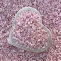 Grade A++ Rose Quartz Semi Tumbled Gemstone Mini Chips 3-8mm, Wholesale Bulk Lot