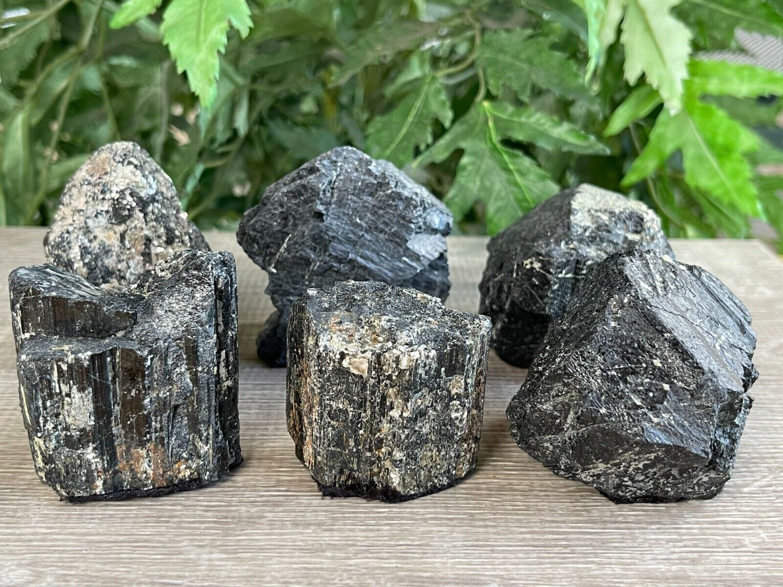 Standing Raw Black Tourmaline Chunk / Rod, Free Form Natural Black Tourmaline