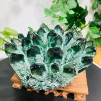 2025Rare Large Raw Green Ghost Crystal Cluster Natural Rough Geode Reiki Quartz
