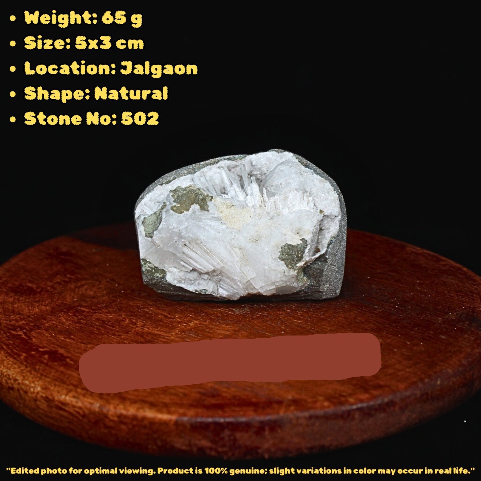 Scolecite Geode 65g 5x3cm Natural Mineral India Rare Healing Crystal