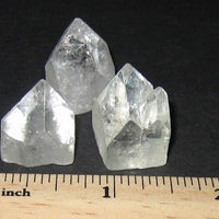 3 SMALL NATURAL 0.55"–0.6" APOPHYLLITE CRYSTAL PYRAMID POINT TIPS INDIA 20.9g