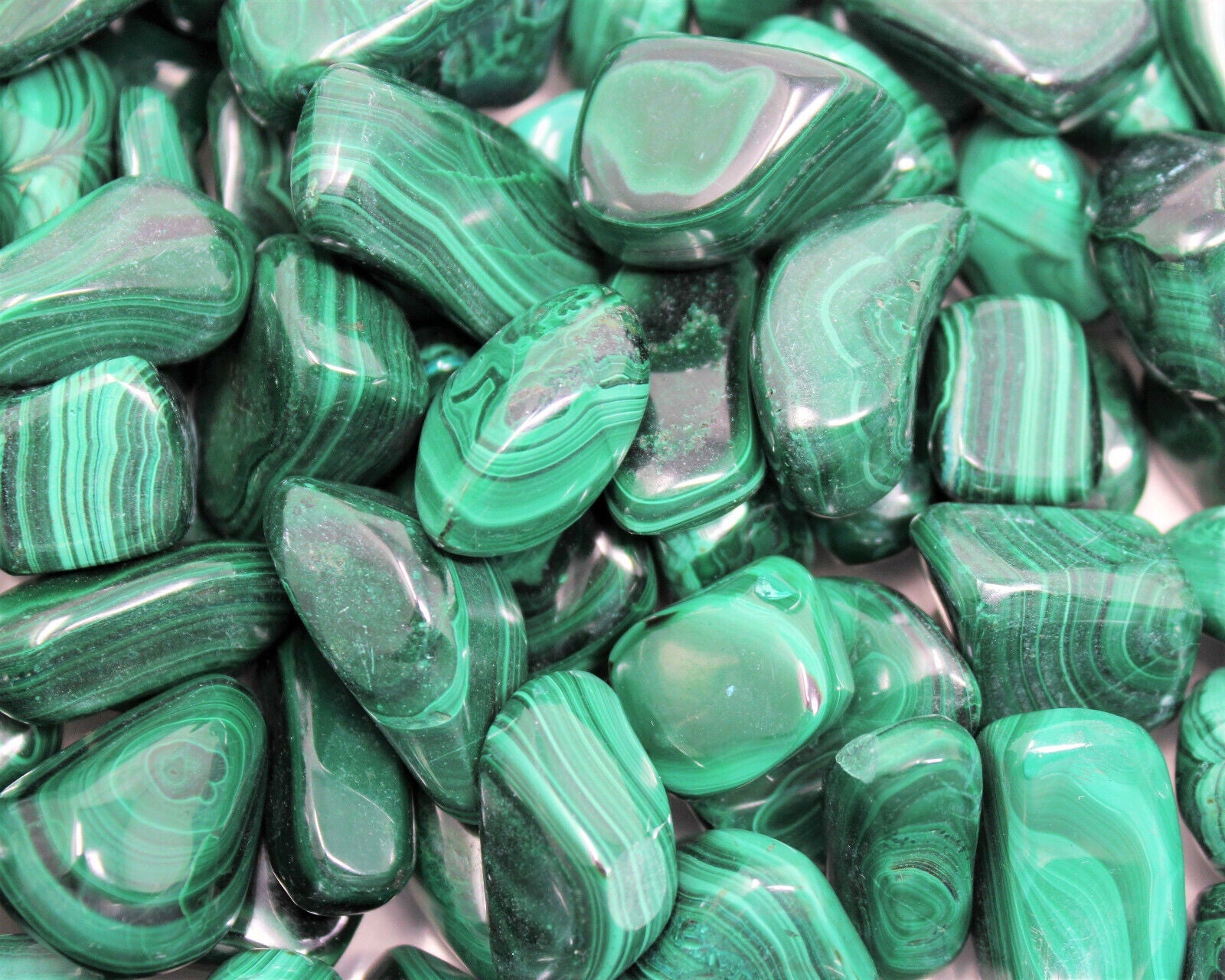 5 MEDIUM Malachite Tumbled Stone (Crystal Healing Reiki Gemstone Metaphysical)