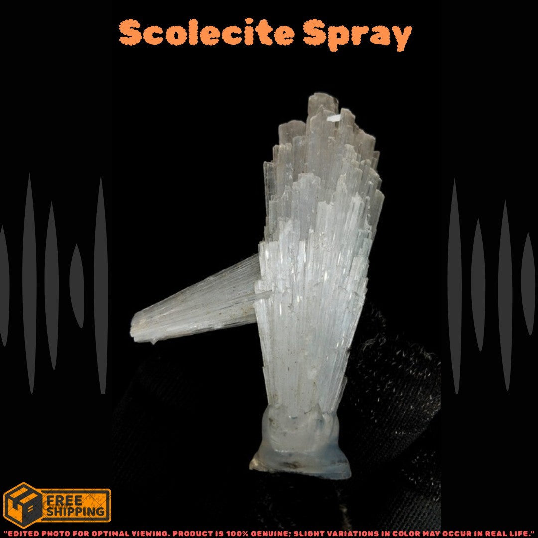 Rare 28g Scolecite Spray Cluster Mineral Specimen Zeolite India