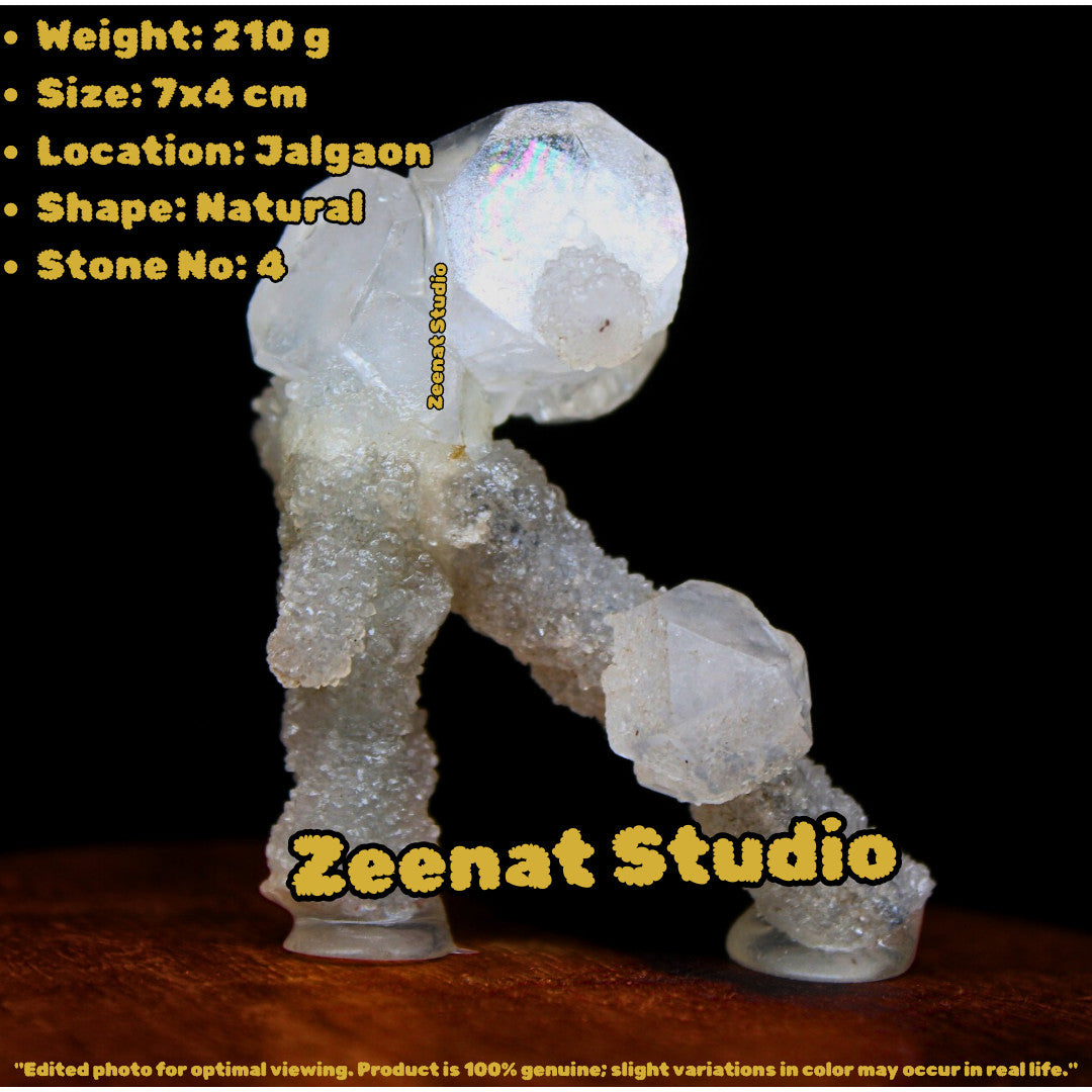 Natural Apophyllite Luster Cluster Matrix 7cm 210g Rare Tower Specimen from Indi