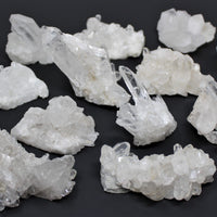 Bulk 1/2 lb (2 - 3 piece lot) Natural Clear Quartz Crystal Clusters Geodes