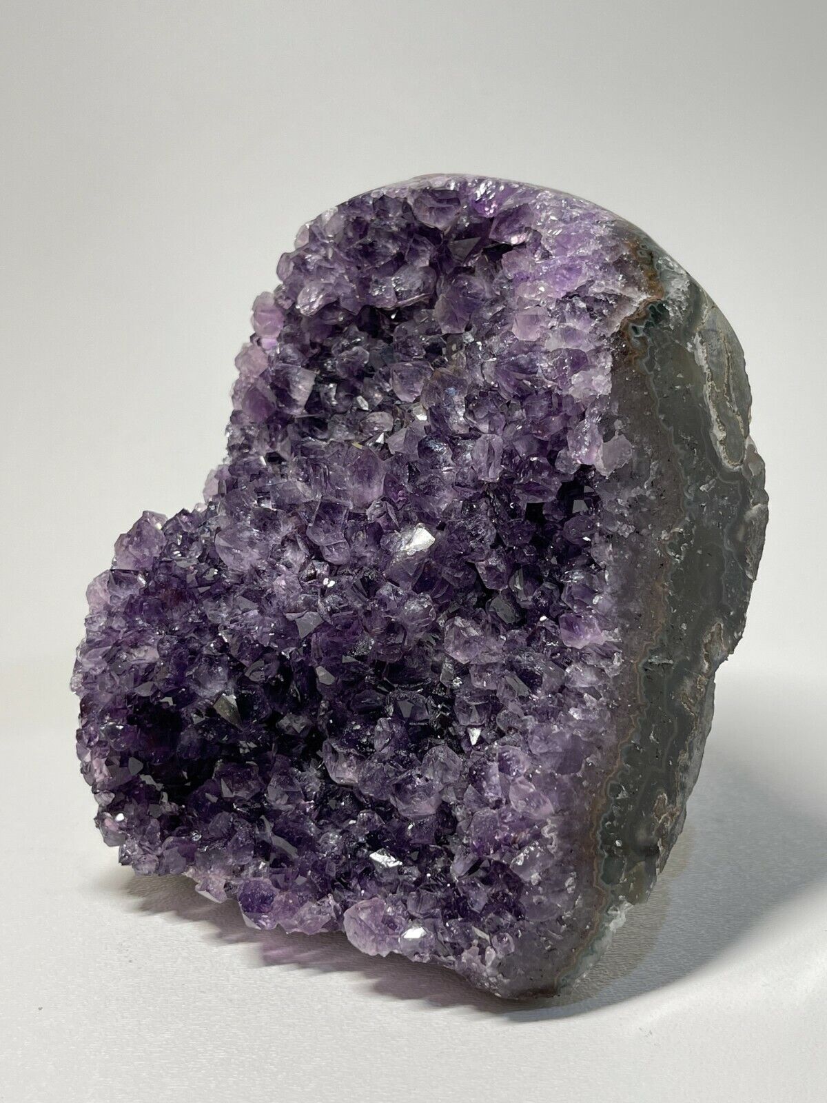 Finely Polished Uruguay Deep Purple Amethyst Cluster Crystal Geode, Pick a Size