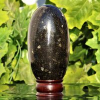 155MM Black Nuummite Crystal Healing Energy Reiki Aura Metaphysical Stone Lingam