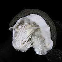 100g Scolecite Spray on MM Quartz Geode Rare Mineral Specimen India