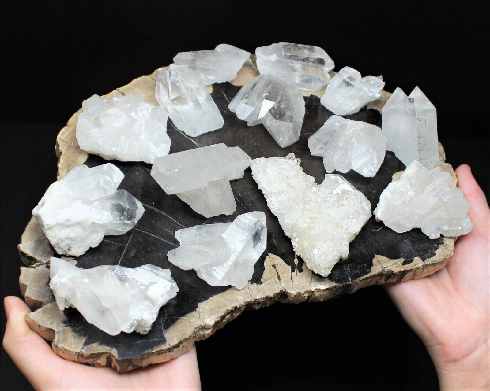 Bulk 1/2 lb (2 - 3 piece lot) Natural Clear Quartz Crystal Clusters Geodes