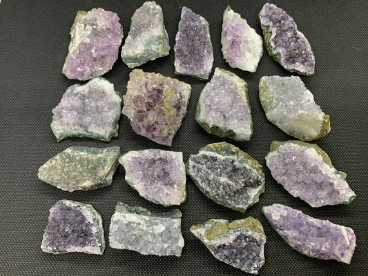 Grade B Raw Amethyst Cluster Druzy, 15-16 oz Lot, 2 - 3 Inches Natural Amethyst