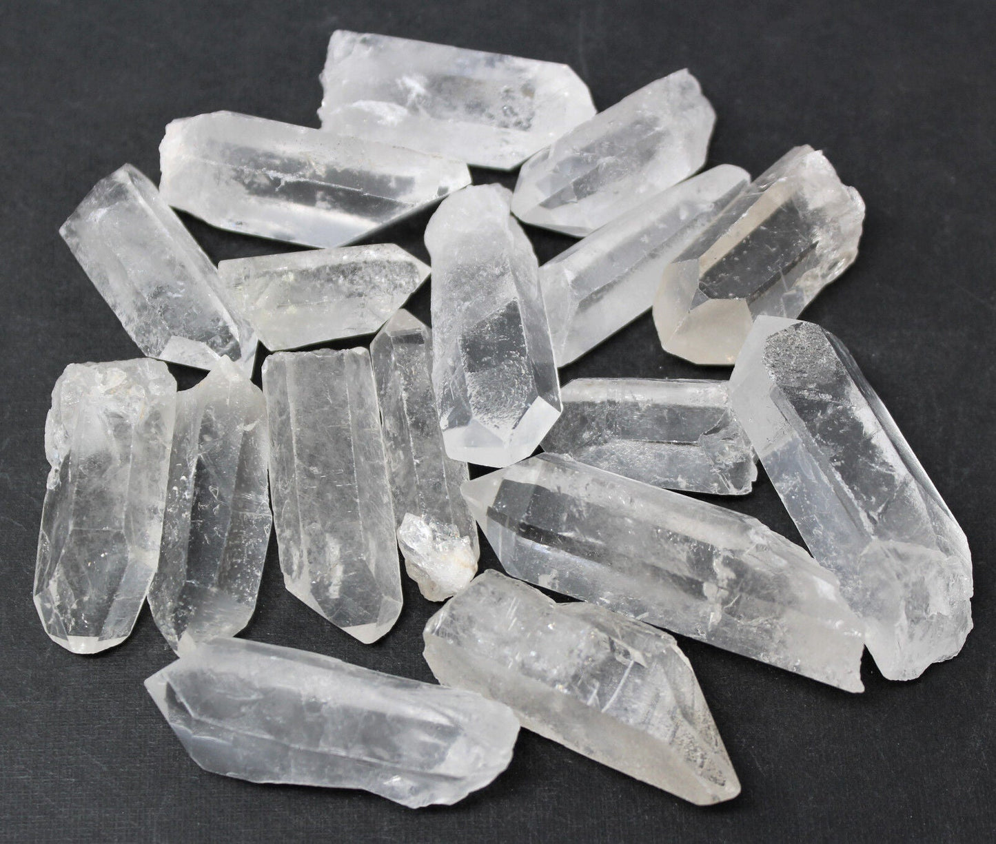 1/4 lb Black Tourmaline Raw Rough Stones + LARGE Clear Quartz Crystal Point 4 oz