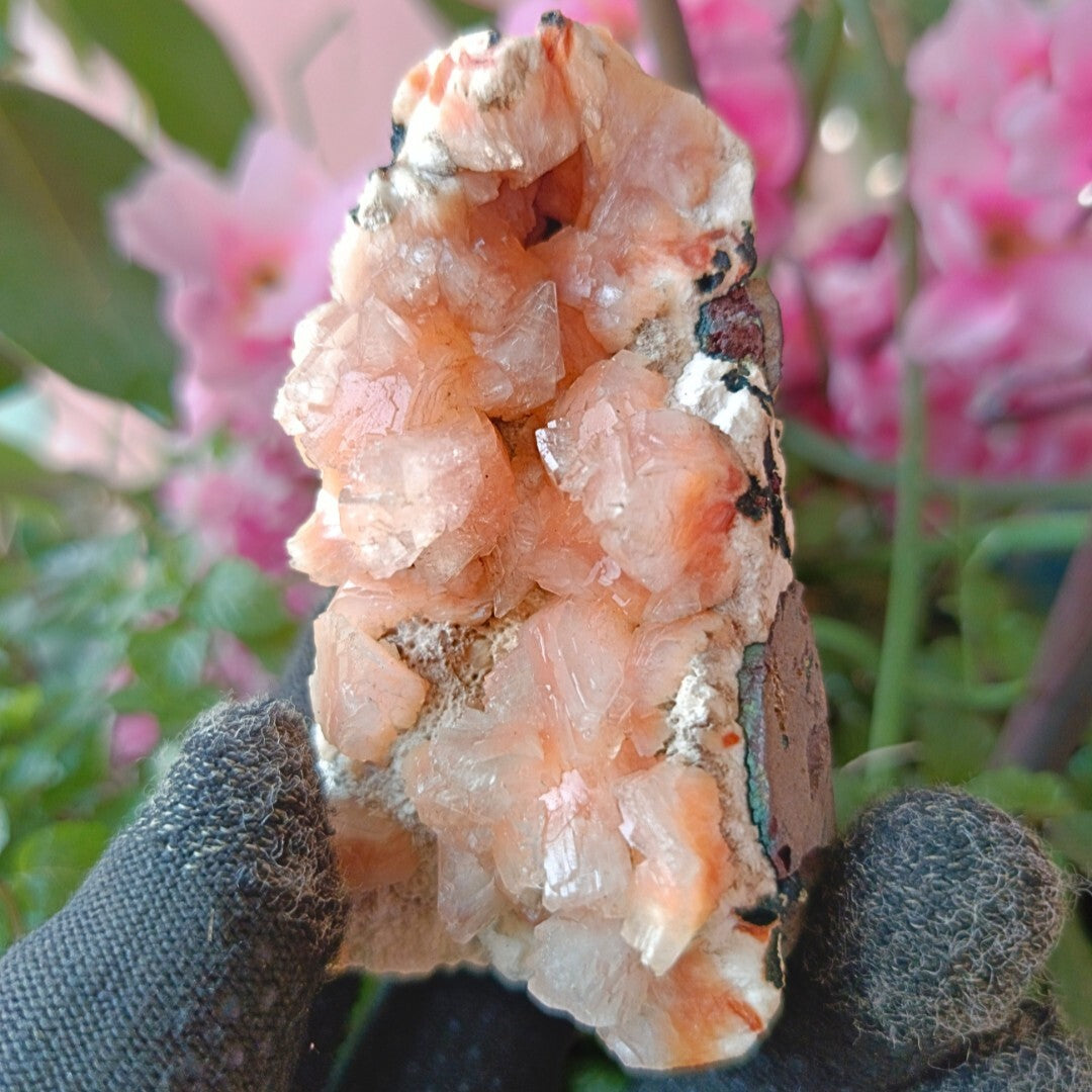 Orange Stilbite & Heulandite Crystal 150g Calming Energy Stone from India
