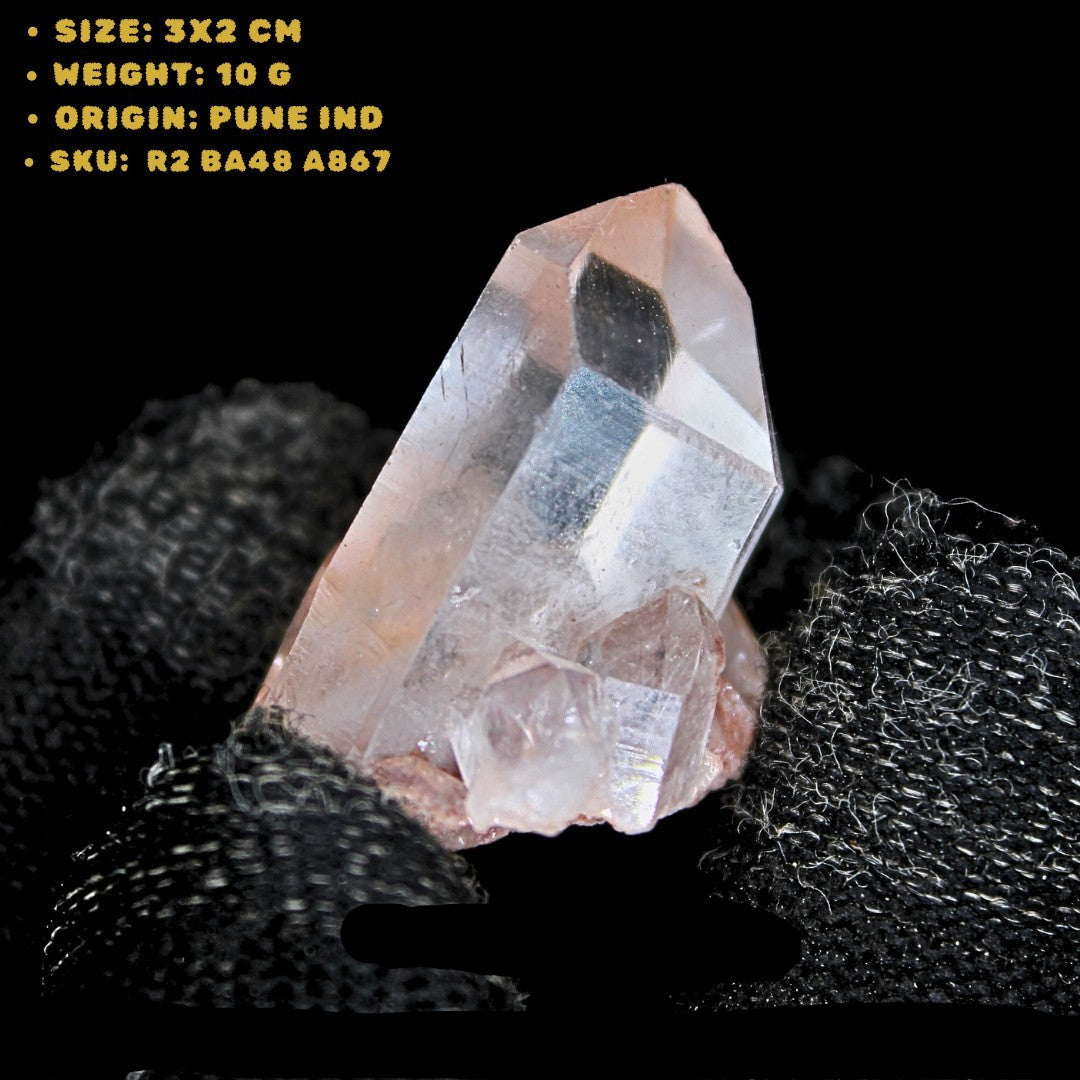 Phantom Clear Quartz Crystal 10g Miniature Mineral Specimen from India 3x2cm