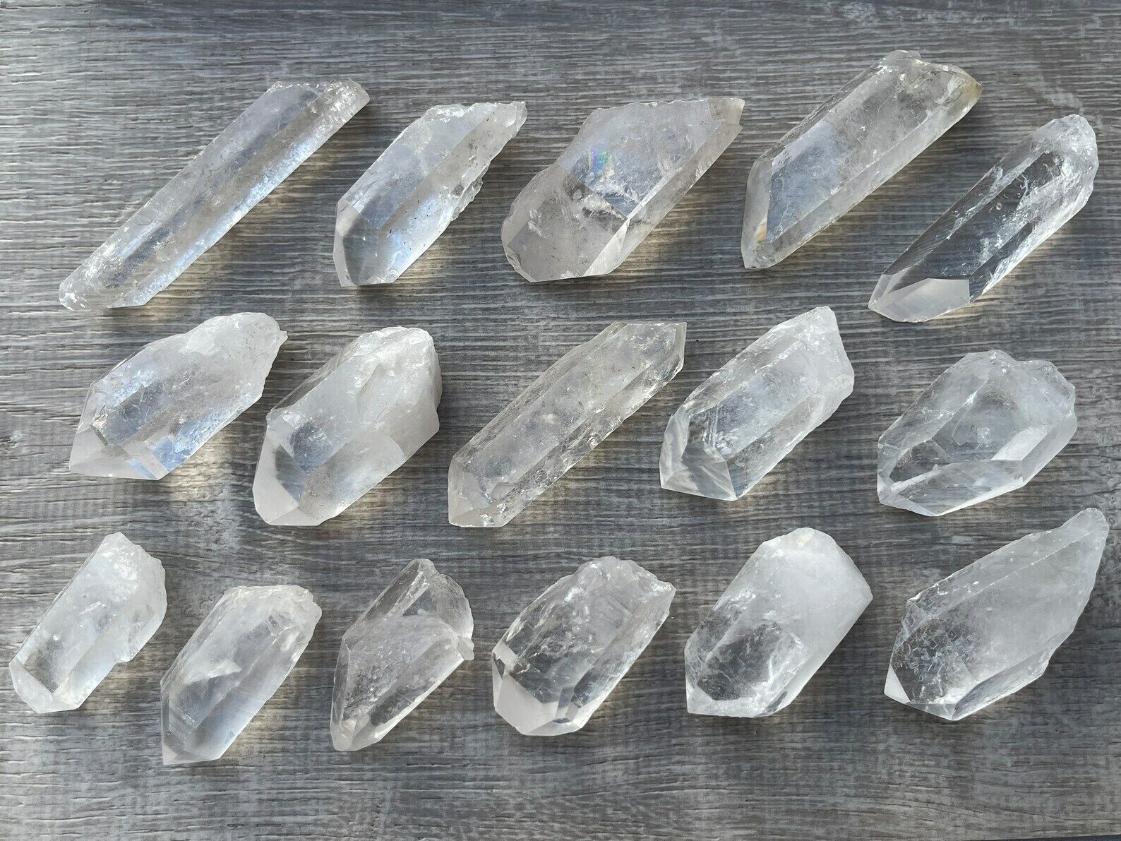 Grade A+++ Natural Clear Quartz Crystal Points, 1.5 to 3.5 Inches Long, 1-2 oz