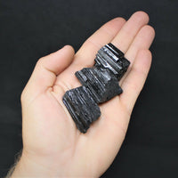 🖤 Bulk Extra Grade Shiny Natural Rough Black Tourmaline Rods – Box of 14–18 Pcs