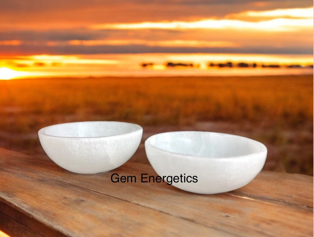 2.3", 3", 4", 6", 8" Selenite Bowl Selenite Crystal Bowl Cleaning Cleansing bowl