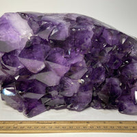 Finely Polished Uruguay Deep Purple Amethyst Cluster Crystal Geode, Pick a Size