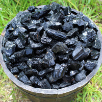Black Tourmaline Rough Natural Stones – 1/2 lb Bulk Wholesale (8 oz)