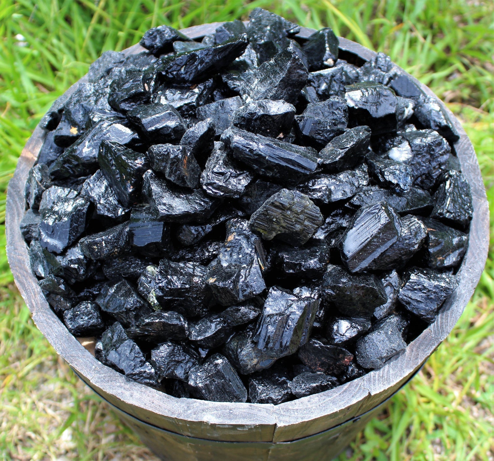 Black Tourmaline Rough Natural Stones – 1/2 lb Bulk Wholesale (8 oz)