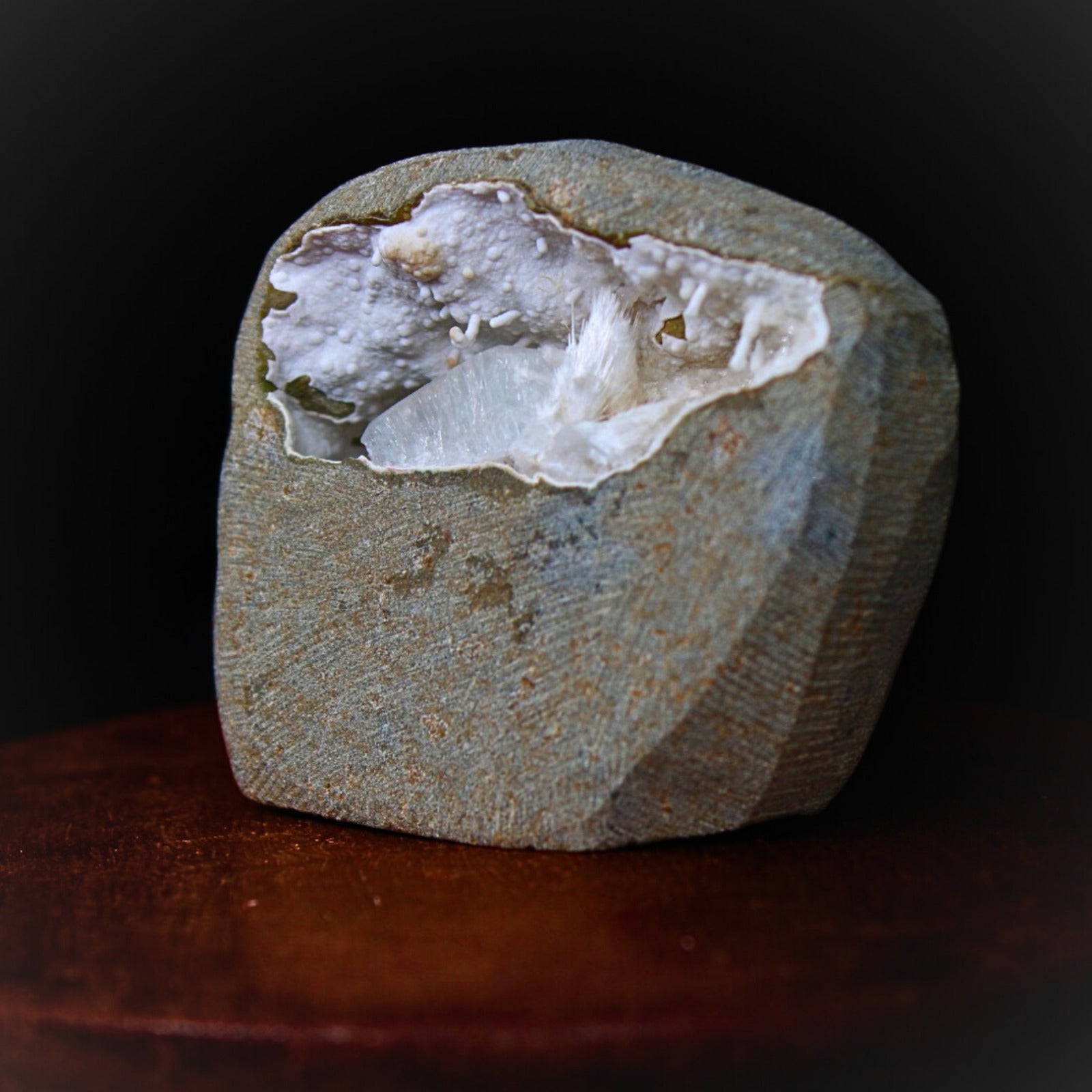 Stunning Scolecite Geode Healing Cluster – 6x5.3cm Natural High Vibration 165g