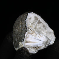 100g Scolecite Spray on MM Quartz Geode Rare Mineral Specimen India